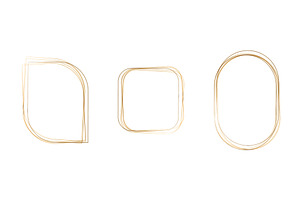 Golden watercolor frames set with, an Illustration by okskukuruza