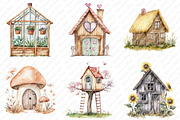 Watercolor Little Wooden House Clipa, an Illustration by Watercolor design (Thumbnail 3 of 12)