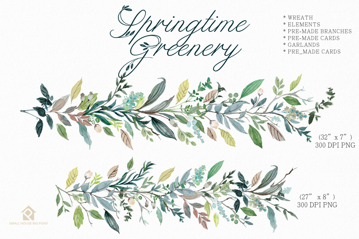 SPRINGTIME GREENERY SET, an Illustration by SmallHouseBigPony (Photo 9 of 12)