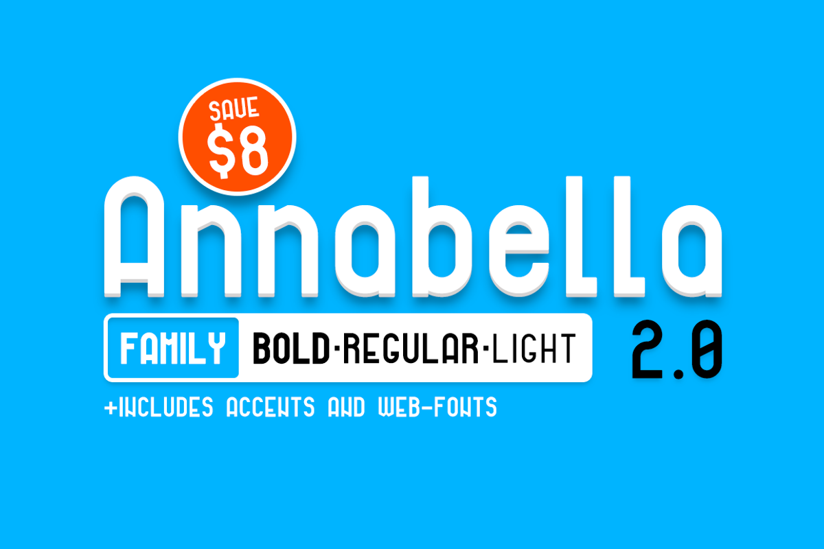 Annabella Family [-SAVE $8-], a Font by MeHi (Photo 1 of 5)