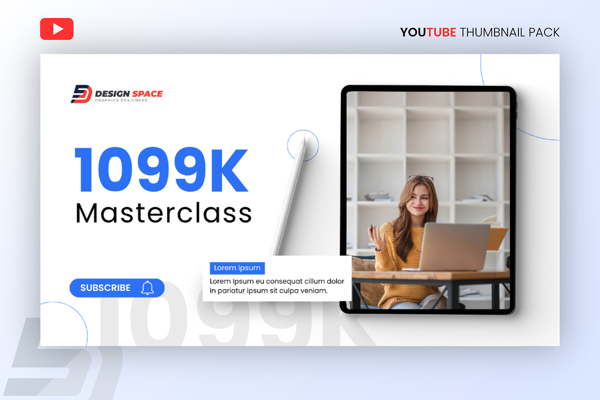 6 Minimal YouTube Thumbnail Bundle preview 2