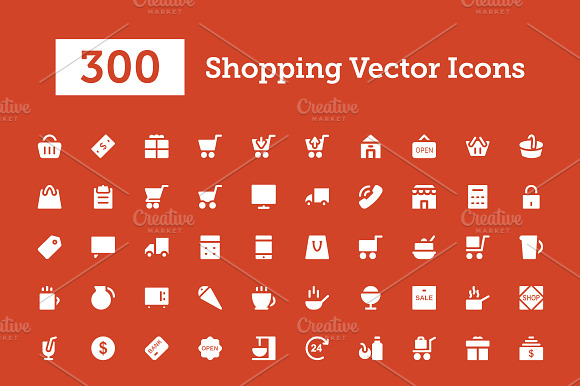 300 Shopping Vector Icons