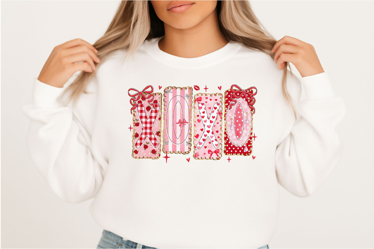 Preppy XOXO Valentine PNG, an Illustration by Designking (Photo 2 of 6)