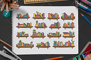 Set of Interior bookshelves, a Graphic by Allmostudio (Thumbnail 2 of 4)