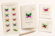 Vintage Postage Stamp Graphics, a Decorative Illustration by Anna Studio (Thumbnail 3 of 12)