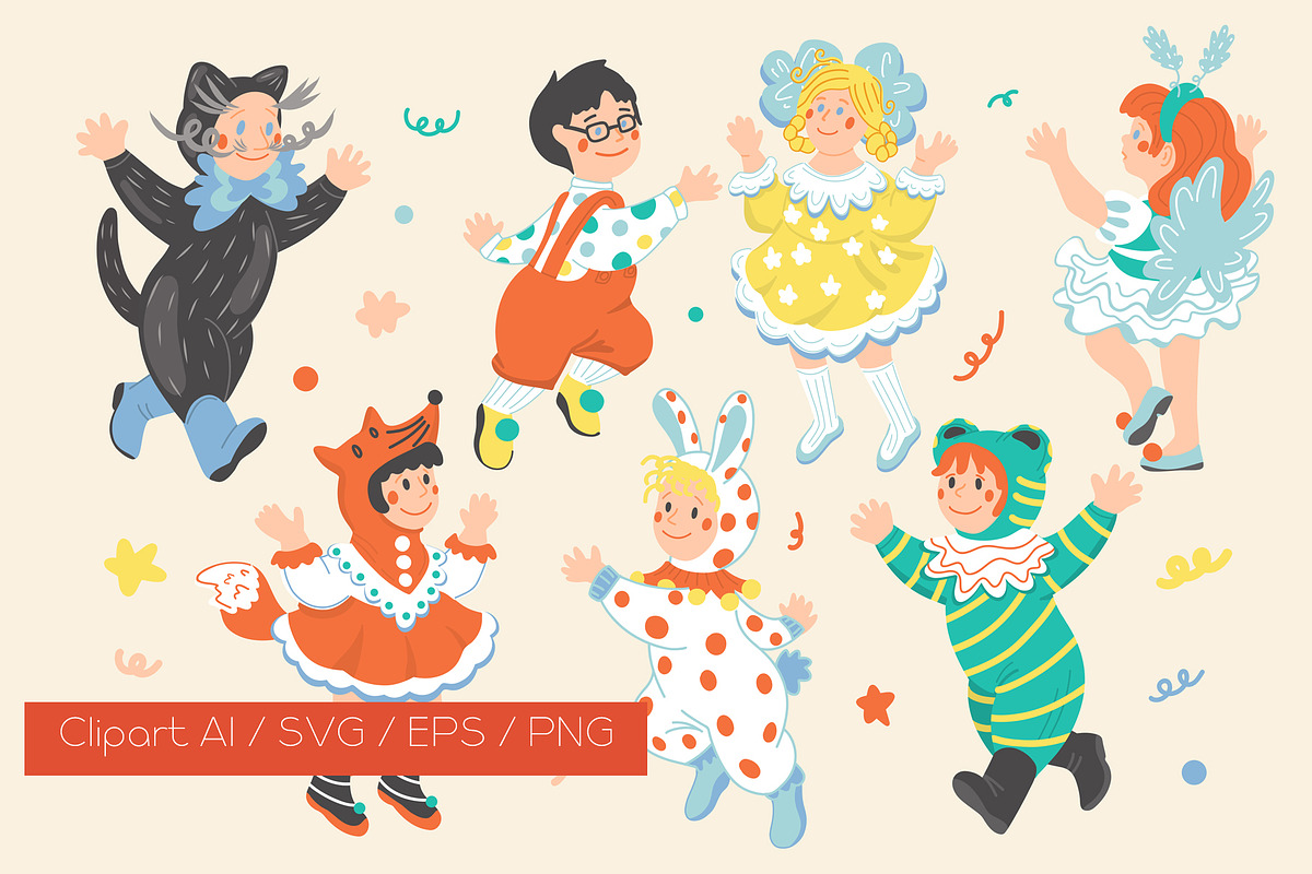Retro kids masquerade, a Person Illustration by Carpet Tapete Pretzel (Photo 3 of 18)