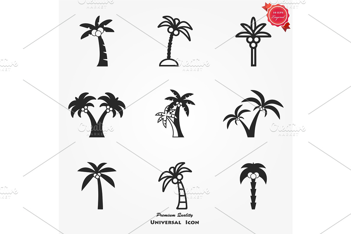 vector black palm icon, an Object Graphic by GraphicHouse