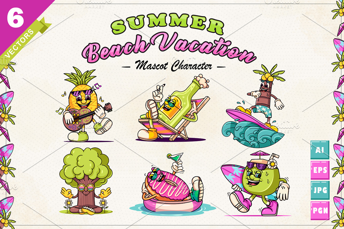Summer Beach Vacation Mascot, a Sport Illustration by Kevyn Creative (Photo 1 of 3)