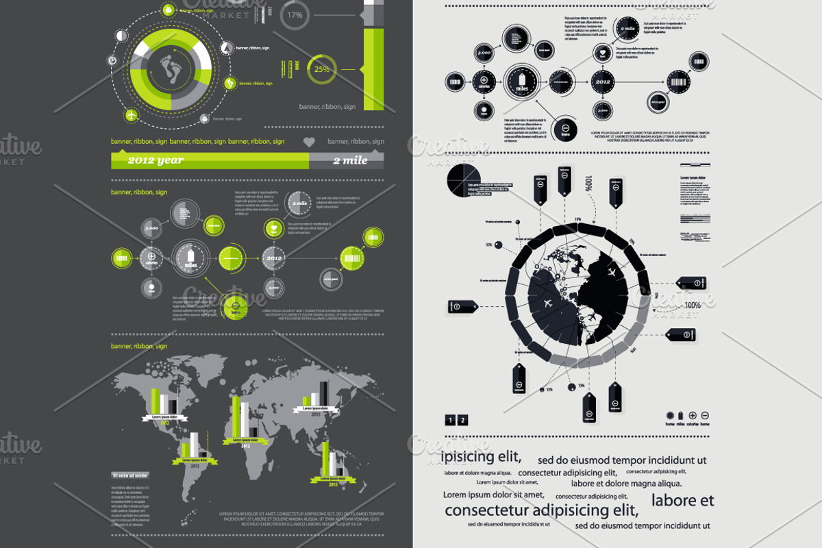 elements of infographics, a Work Illustration by fet