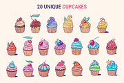 Cupcake Doodles & Dessert Clipart, a Food Illustration by Oktyabr (Thumbnail 2 of 5)