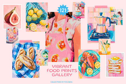 121 Vibrant Food Prints Gallery, a Background Graphic by Feelsoul