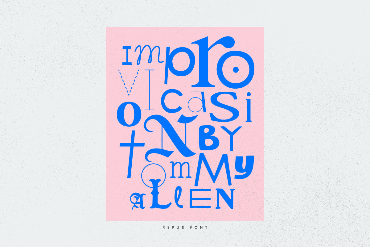 Repus Font, a Font by vuuuds