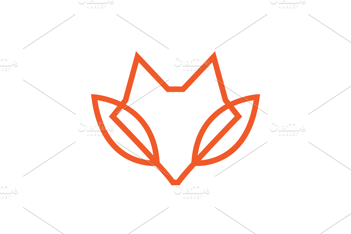 fox head nature concept line logo, a Branding & Logo Template by devastd