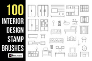 100 Interior Design Stamps Procreate, a Brush Add-On by aivos (Thumbnail 1 of 6)