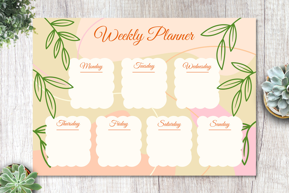 Weekly Planner  Template, a Stationery Template by SefriMujiRahayu (Photo 3 of 3)