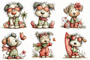 Whimsical Summer Beach Dog Clipart, an Illustration by Designworld (Thumbnail 4 of 6)