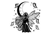 Fairy Moon Butterfly Silhouette, an Object Illustration by Gaye Art (Thumbnail 27 of 31)