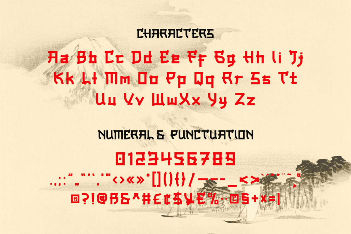 Onari Faux Japanese Font, a Font by twinstd (Photo 9 of 10)