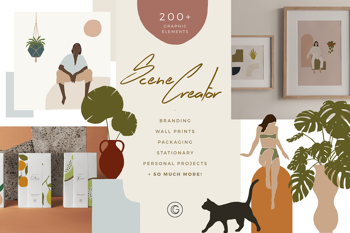 Modern Scene Creator + Add-ons, an Animal Illustration by The Template Depot (Photo 1 of 40)