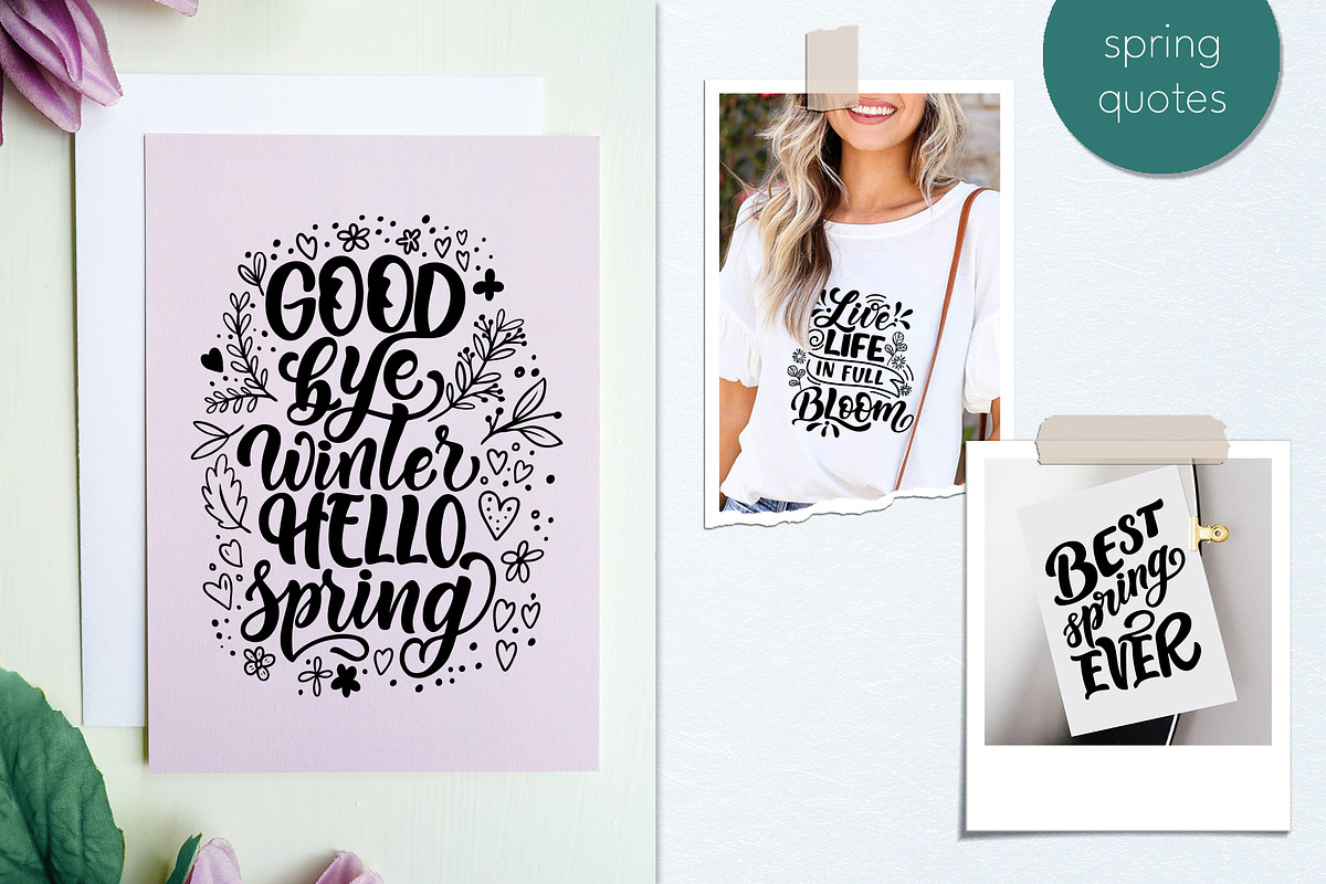 Spring quotes SVG Bundle, an Illustration by rinaletters (Photo 2 of 4)