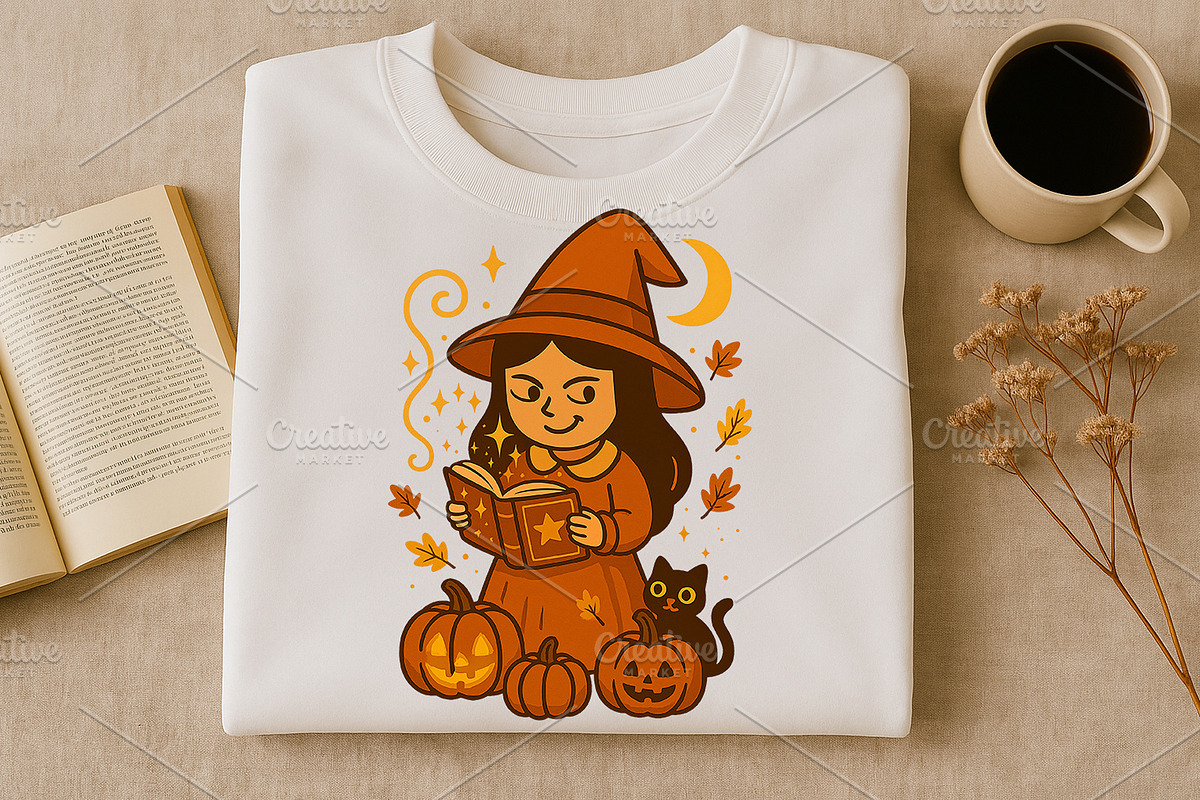 Cute halloween witch with pumpkins., a Decorative Illustration by kaisorn (Photo 8 of 9)