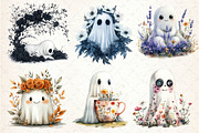 Halloween Floral Ghost Clipart, an Illustration by Dream Creation (Thumbnail 7 of 7)
