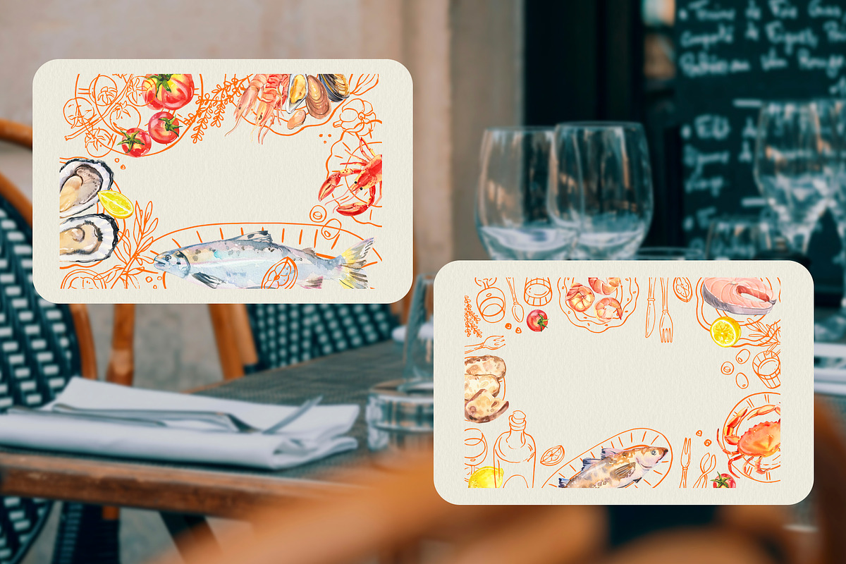 La Mer Mediterranean Seafood Graphic, a Food Illustration by Volha Studio (Photo 11 of 15)