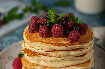 Fluffy american pancakes, a Background Photo by Stepanek Photography