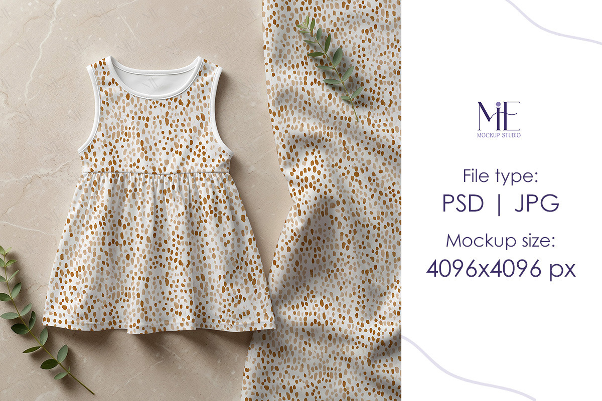 Kids Dress Mockup Fabric PSD Clothin, a Shirt Mockup by Mie Mockup Studio (Photo 5 of 8)