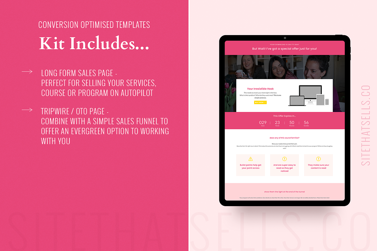 Divi Sales Page & Tripwire Template, a WordPress Template by Site That Sells (Photo 3 of 3)
