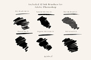 Photoshop Ink Brushes, a Brush Add-On by Jenteva Art (Thumbnail 3 of 12)