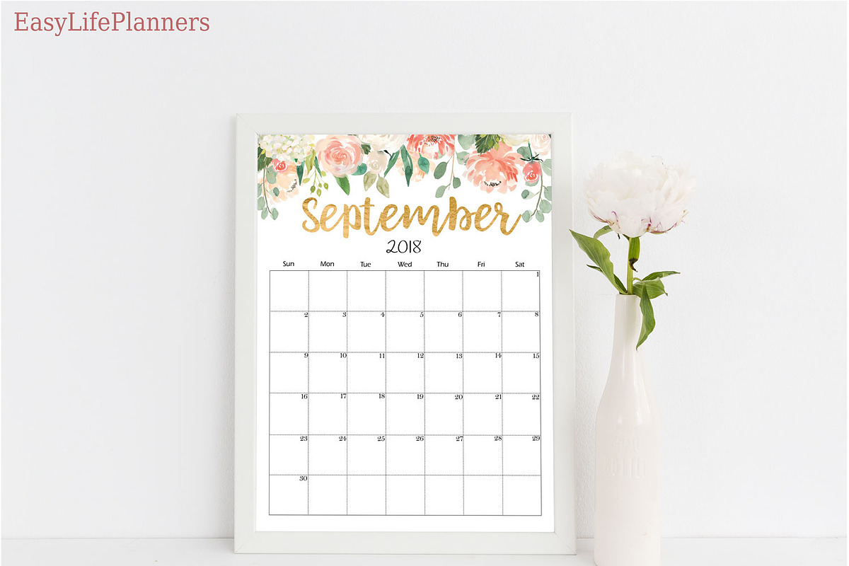 Wall Calendar 2018 2019 Letter Size, a Templates & Theme by EasyLifePlanners (Photo 4 of 10)