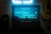 Room Retro Television Screen Mockup, an Advertising Mockup by herutage (Thumbnail 5 of 5)