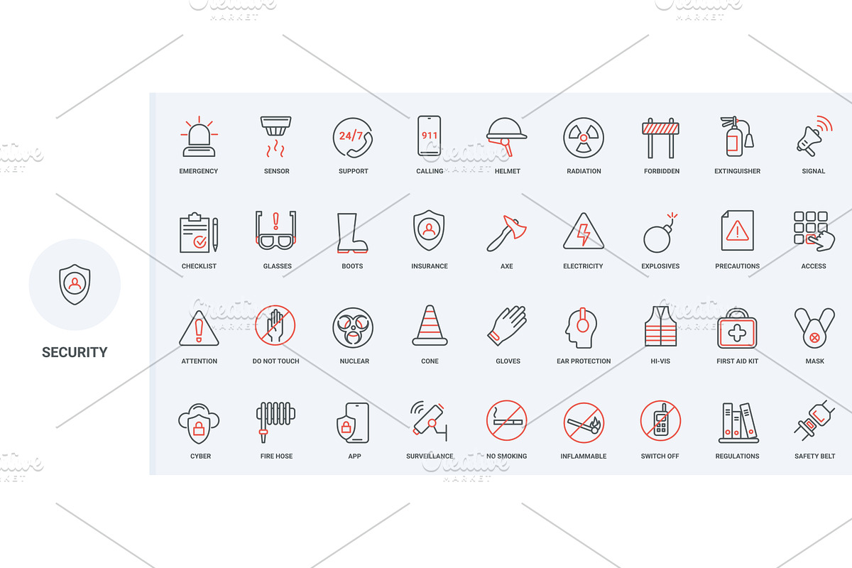 Regulation safe labor icons, an Object Illustration by Lemberg Vector