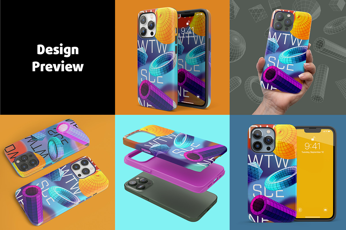 Phone 13 Pro Tough case Mock-up, an iPhone Mockup by Colatudo Store (Photo 4 of 10)