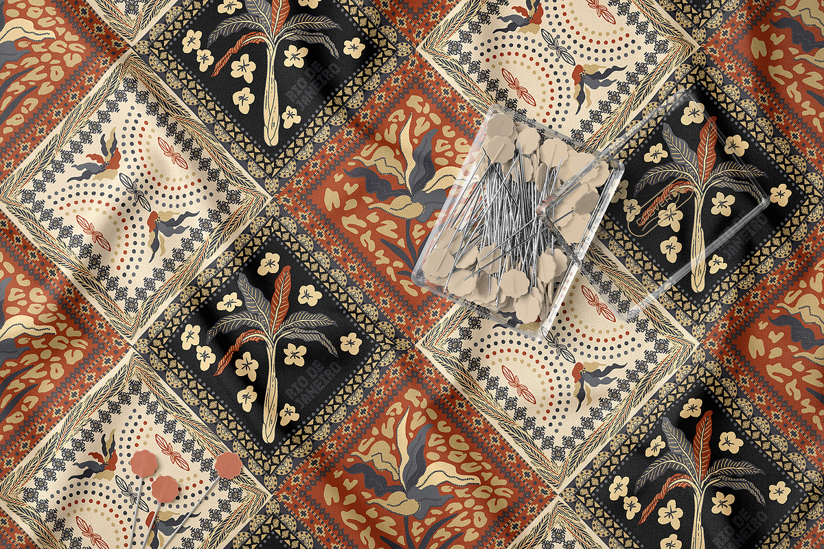 Patchwork Tropical Floral Pattern, a Pattern Graphic by StudioGlouna (Photo 6 of 9)