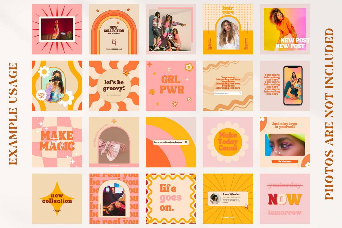 Retro Social Media Templates Canva, a Social Media Template by Boltik Studio (Photo 8 of 9)