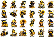Cute Bee Gnome - Honey Bee Clipart, an Illustration by Sublimation Artist (Thumbnail 2 of 6)