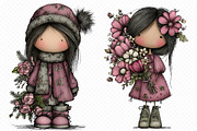 Whimsical Christmas Cat Clipart, an Illustration by cherrydesign (Thumbnail 2 of 3)