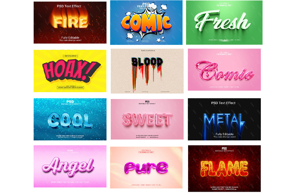 Photoshop Text Effects , text effect, an Action Add-On by Chipshpow Graphics (Photo 2 of 7)