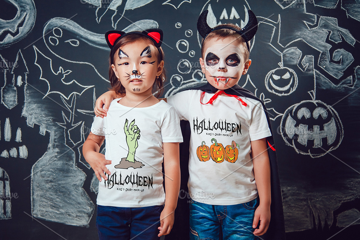 Halloween Kids T-Shirt Mock-Up, a Shirt Mockup by Freeman Studio (Photo 9 of 19)