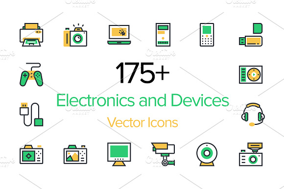 175 Electronics Vector Icons