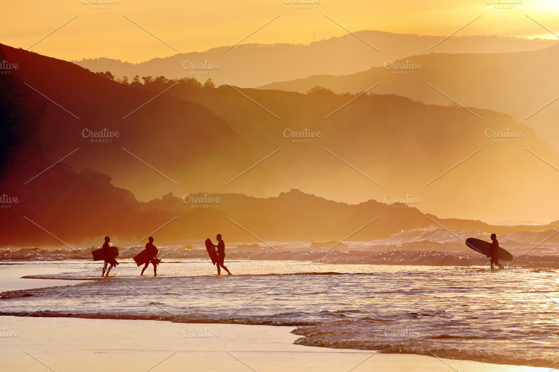 surfers at sunset, a Sports & Recreation Photo by mimadeo