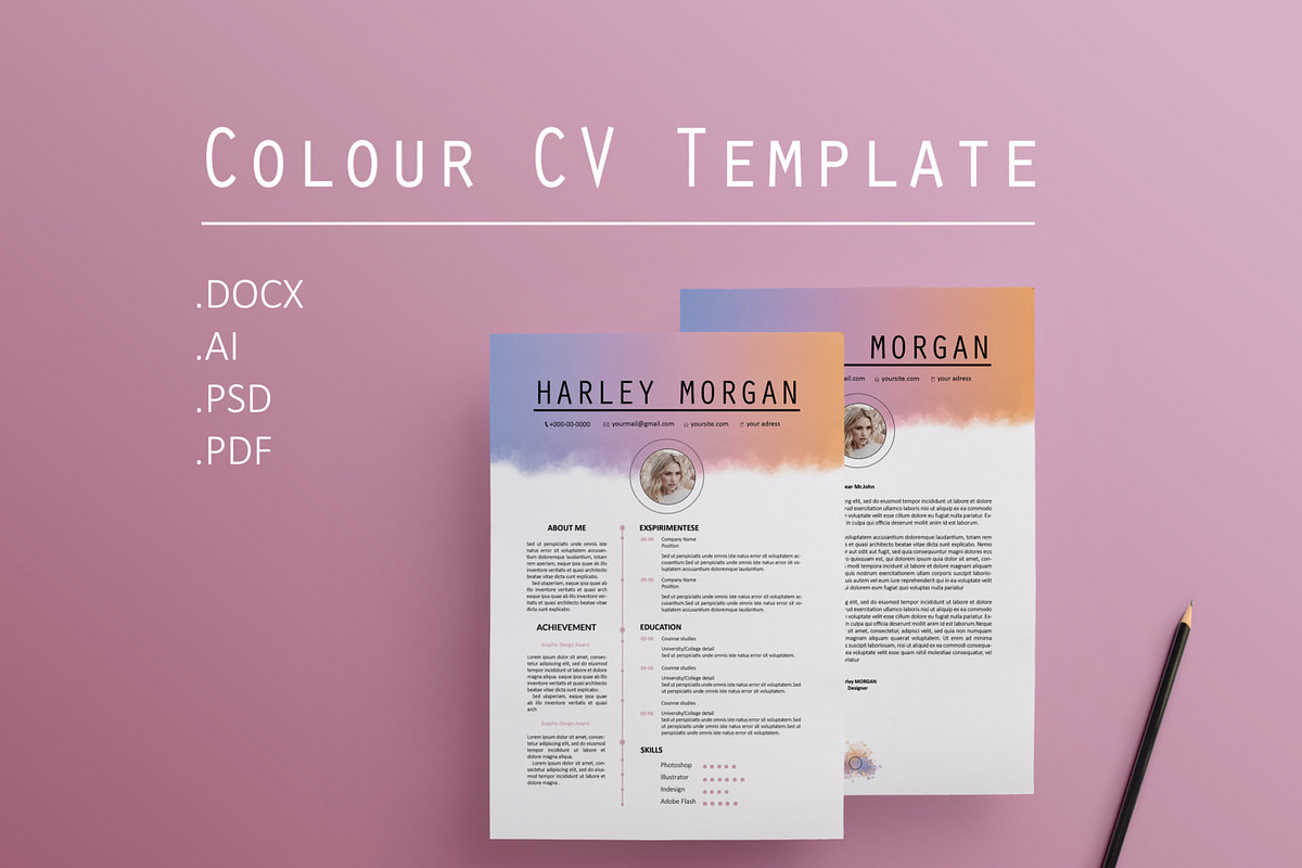Colour CV / Resume Template / M, a Resume Template by Showy68 Template