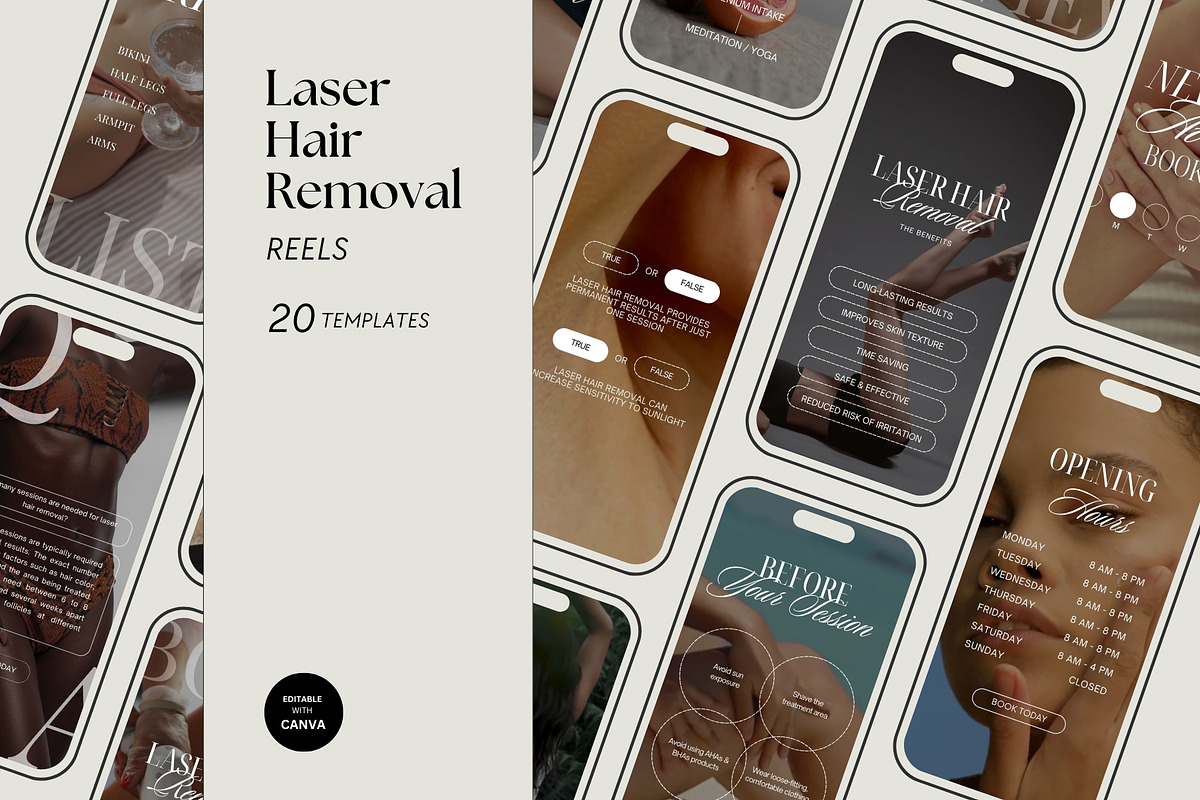 Laser Hair Removal Reels Templates, a Social Media Template by Terraa Studio Design (Photo 1 of 5)