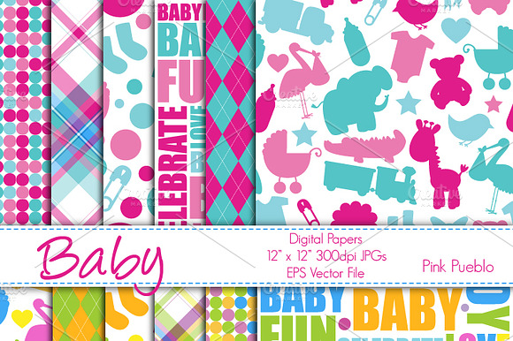 Baby Themed Digital Paperbackground