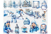 Cold Winter Clipart | Outside Winter, a Person Illustration by GlamArtZhanna (Thumbnail 5 of 5)