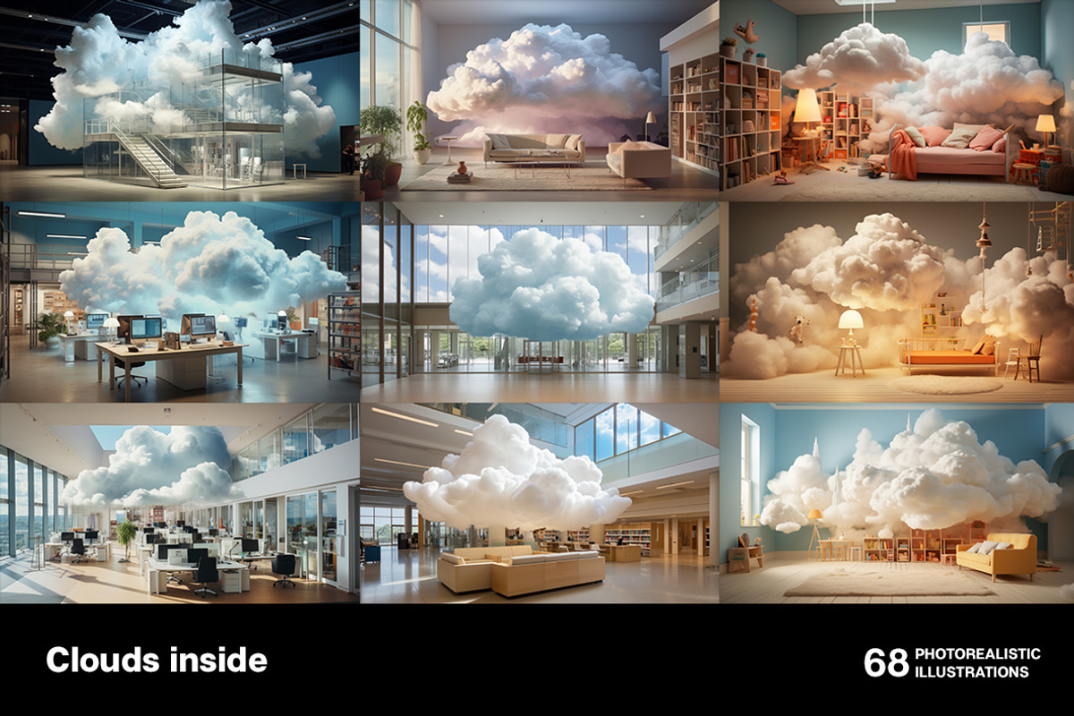 Clouds inside. 68 images, a Decorative Illustration by Handmadefont (Photo 10 of 13)