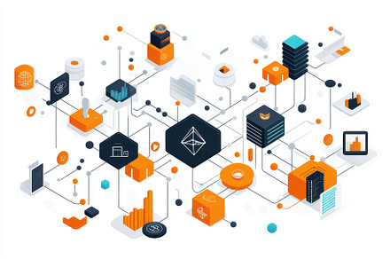 Blockchain Technology Network Digita, a Background Photo by Pixeness