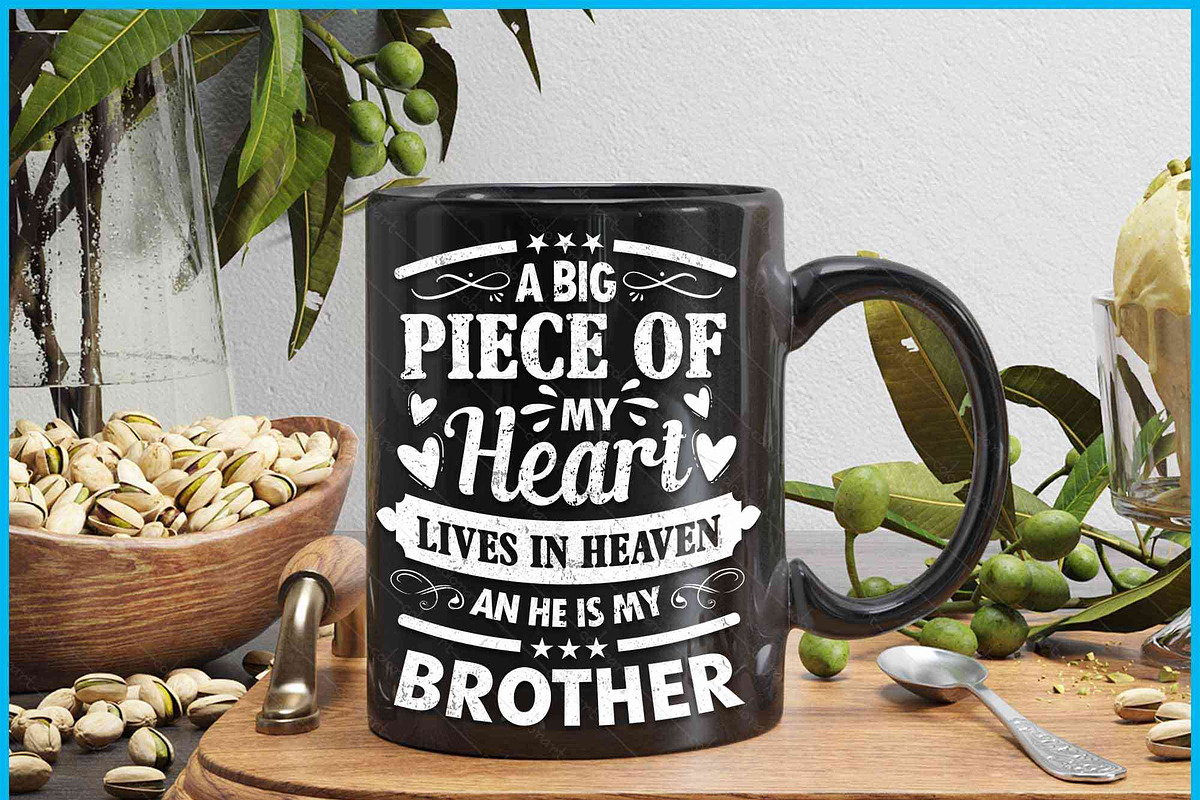 Heart In Heaven Brother Memorial SVG, an Object Graphic by Creativeusart (Photo 3 of 4)